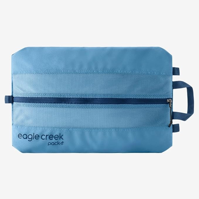 Eagle Creek Pack-It Reveal Shoe Sack - Breathable Shoe Storage Sack for Optimizing Luggage Space - Quick-Drying Material - Lightweight - Washable - Ventilated - Blue Dawn