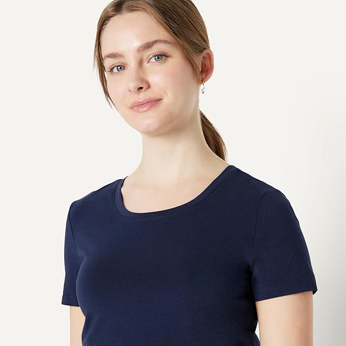 Amazon Essentials Women's Regular-Fit Short-Sleeve T-Shirt (Crewneck and V-Neck Options), Multipacks