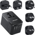 LENCENT 28W Universal Travel Adapter Kit, Type D/G/C/I/A International Adaptor with 3 USB C 2 USB A, Worldwide Charger for Europe UK Maldives Sri Lanka India Nepal Ghana Zimbabwe Tanzania Nigeria
