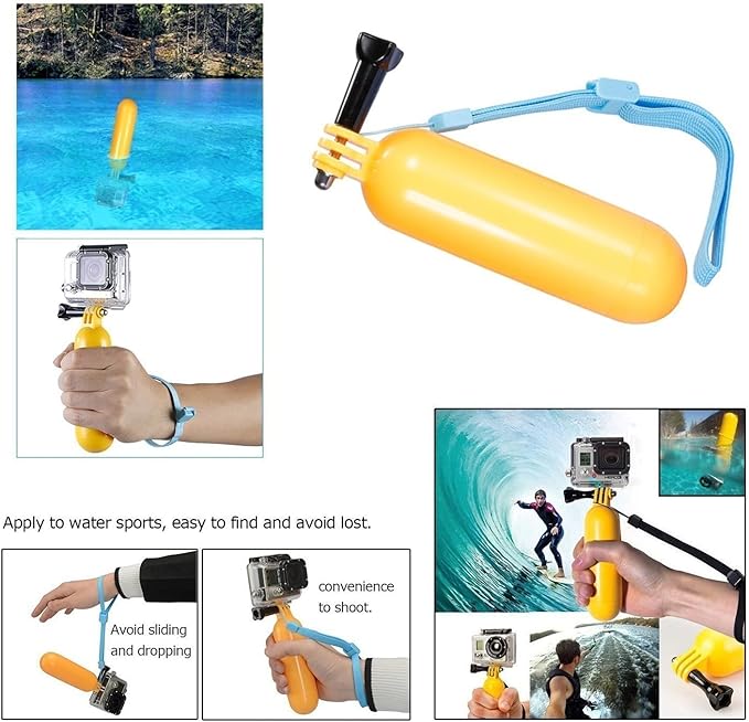 Camera Selfie Stick Floating Handle Grip Compatible with Gopro Hero 13 12 11 10 9 AKASO EK7000 Brave 7 LE Brave 4, DJI Osmo Action 5 pro, Osmo Action 4, ODDV, Apexcam, Pro Xtreme Action Camera
