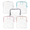 BORSALI TSA Approved Toiletry Bag - Clear Quart Size for 3-1-1 Carry On Travel - Makeup Organizer Cosmetic Pouch with Zipper - Travel Accessories - 5 Pack Colors