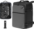 SUOCO Travel Vacuum Backpack with Portable Electric Pump, 45L Carry On Compression Seal Travel Backpack with Vacuum System, Traveling Packing Luggage Suitcase, Grey
