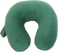 Wolf Essentials Kids Travel Neck Pillow - Cozy Soft Microfiber, Compact Design for Airplane, Car Seat, or Toddler Travel Support – Hunter Green