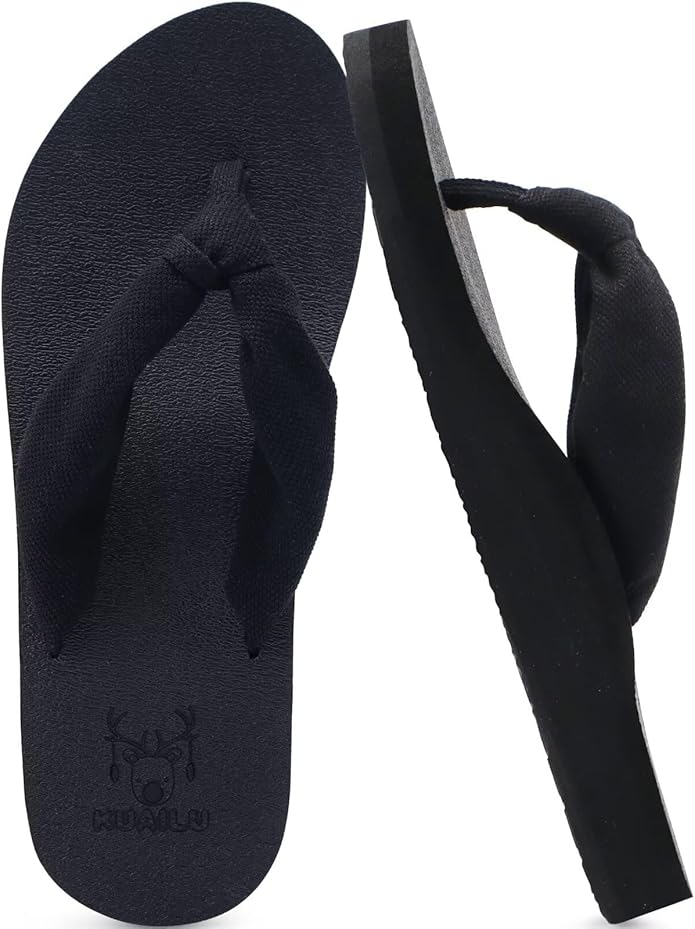 KuaiLu Flip Flops for Women with Arch Support Yoga Mat Comfortable Summer Beach Walking Thong Cushion Sandals Slip On Indoor Outdoor