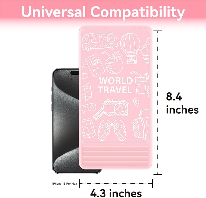 Airplane Phone Holder Mount, Travel Essentials Flexible Phone Holder, Airplane Tablet Holder for Flying, Desk, Compatible with iPhone, Smartphone, Tablet, Pink
