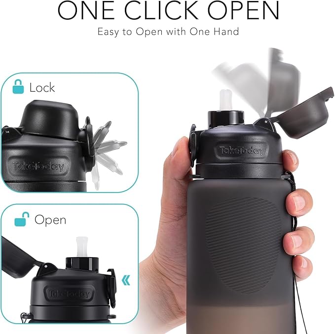 TakeToday Collapsible Water Bottles 32oz, Foldable Travel Bottle, TSA-Approved Leakproof Newly Silicone Water Bottle for Hiking, Travel, Outdoors, Purple
