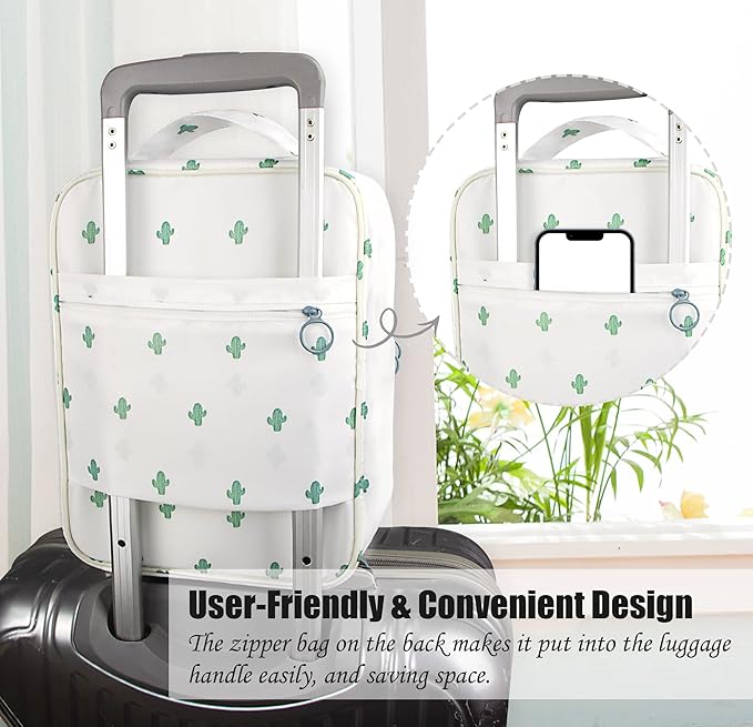 Travel Shoe Bag Waterproof Shoe Organizer Bag Holds 3 Pair of Shoes Shoe Packing Cube for Suitcase Travel and Daily Use Storage Pouch with Handle (Cactus)