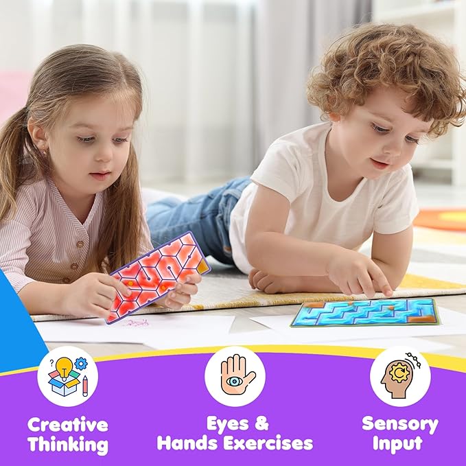 12-Pack Sensory Maze Fidget Toys for Kids & Adults: Quiet Squishy Calming Tools for Autism Children - Stress Fidgets for Travel & Office - Classroom Must Haves & Treasure Rewards Party Favors,Easter