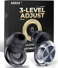 ARROX Adjustable Ear Plugs for Sleeping, 3 Noise Relief Modes (13-45 dB), Double-Layer Ultra-Soft Silicone Earplugs, Reusable Ear plugs for Concerts, Deep Focus, Side Sleepers & Travel, 4 Size Eartips
