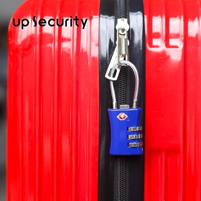 Suitcase Locks TSA Approved, Small Padlock Combination, TSA Locks for Luggage, Combo Travel Padlock with Code for Backpack, Gym Locker, Ammo Can (Black+Blue)