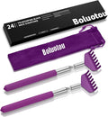 Kuvvfe 2 Pack Portable Extendable Back Scratcher, Stainless Steel Telescoping Back Scratcher with Beautiful Present Packaging(Purple)