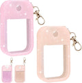 Palksky Hand Sanitizer Spray Case for Touchland,Protective Case with Keychain for Power Mist and Glow Mist1 fl oz(Glitter Sequin Pink and Blush Beige),Travel Size