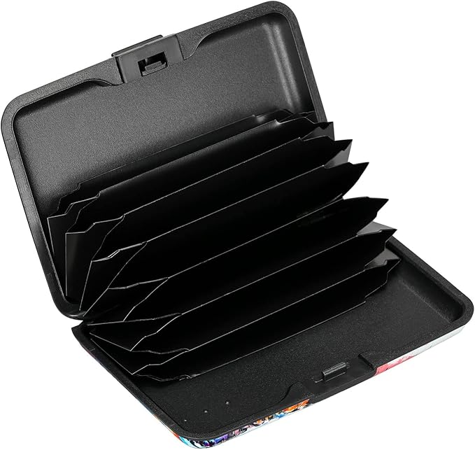 ELFISH RFID Blocking Credit Card Protector Aluminum ID Case Hard Shell Business Card Holders Metal Wallet for Men or Women (Big Eye)