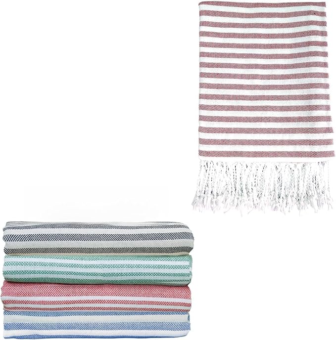 4 Packs Oversized Turkish Beach Towels Set Quick Dry Sand Free Boho Blanket Extra Large XL Swim Bath Pool Picnic Accessories Airplane Travel Vacation Essentials Women Birthday Gift (Coral)