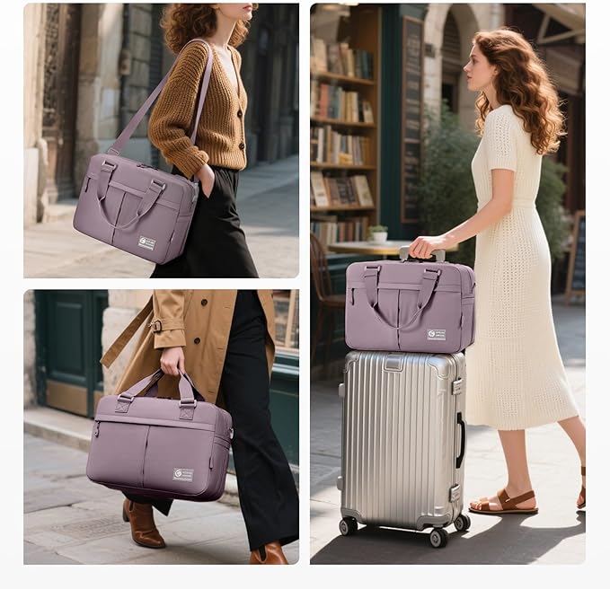 40x30x15cm Personal Item Travel Bag 16x12x6 Under-seat Carry on Bags for Airplanes 20L Expandable 30L Lightweight Duffle Bag Weekender Bags with Wet Pocket for Gym Overnight Hospital Purple
