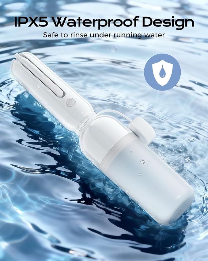 ESSAGER Portable Bidet for Travel, Foldable & Rechargeable Handheld Sprayer–Waterproof with 2 Pressure Modes, 350ml Expandable Bottle for Women, Men, Baby, Postpartum & Personal Hygiene(White)