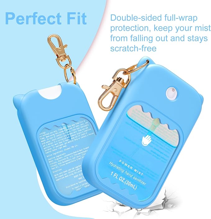 Hand Sanitizer Spray Case for Touchland Silicone Touchland Case Keychain Cute Hand Sanitizer Holder Keychain Compatible with Touch land Power Mist Gentle/Glow Mist
