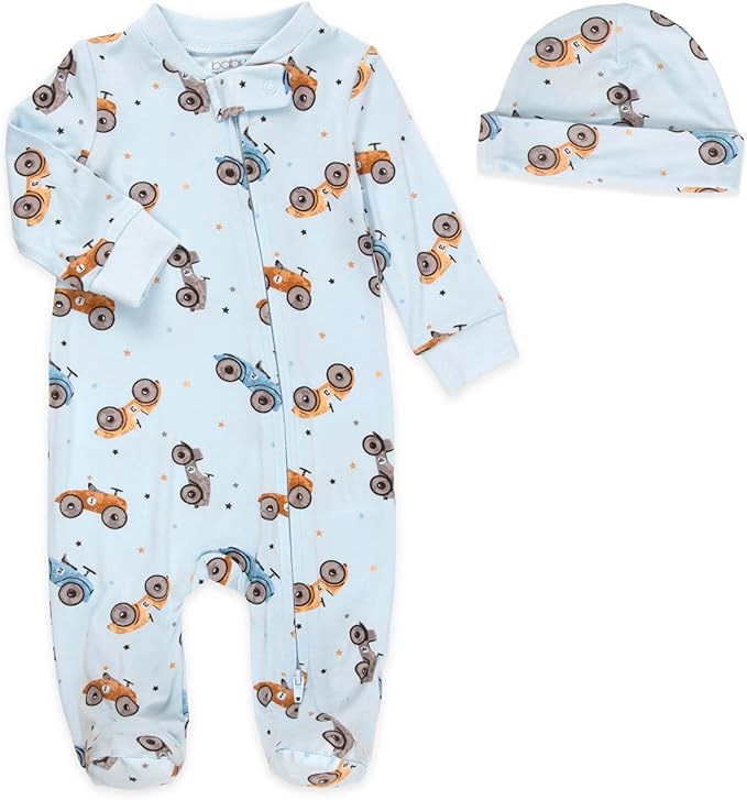 Newborn Baby 4 Piece Coming Home Outfit Gift Set – Footie Sleeper, Blanket, Headband & Ornament for Boys & Girls