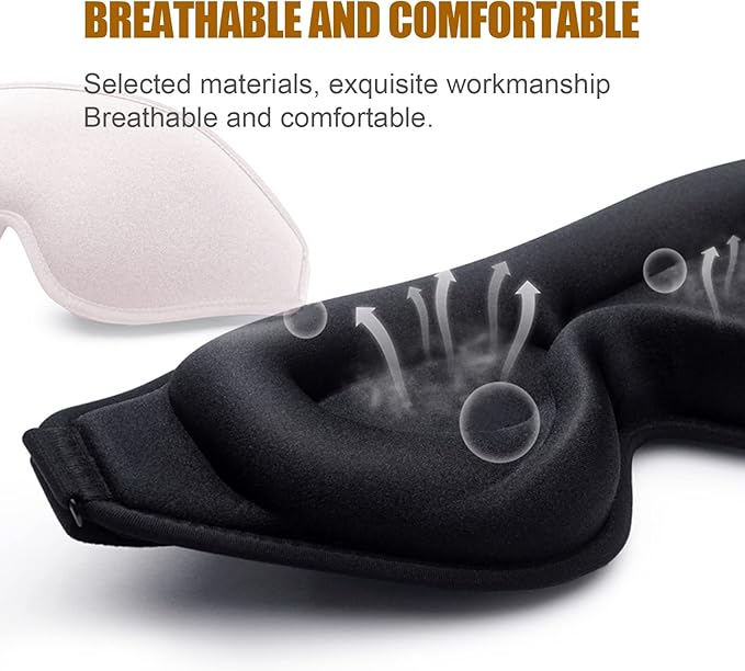 Sleep Eye Mask for Women Men, Soft and Comfortable Night Eye Mask for Sleeping, 3D Blockout Eye Cover for Travel, Blindfold with Adjustable Strap (Pink)