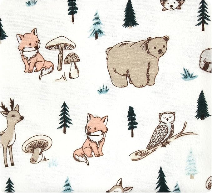 Hudson Baby Unisex Baby Cotton Flannel Receiving Blankets, Boy Woodland Pals, One Size