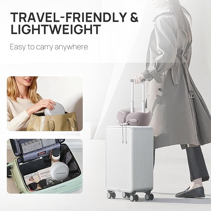 Memory Foam Travel Neck Pillow for Airplane, 360° Head Support Travel Essentials for Long Flights, Breathable Cover and Compact Storage Case, Portable Gift for Men and Women