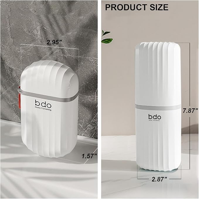 Toothbrush Travel Case & Travel Soap Holder Dish Tray Set of 2, Portable Clear Toothbrush Holders with Cover Leakproof Bar Soap Holder for Traveling School Camping Business Bathroom