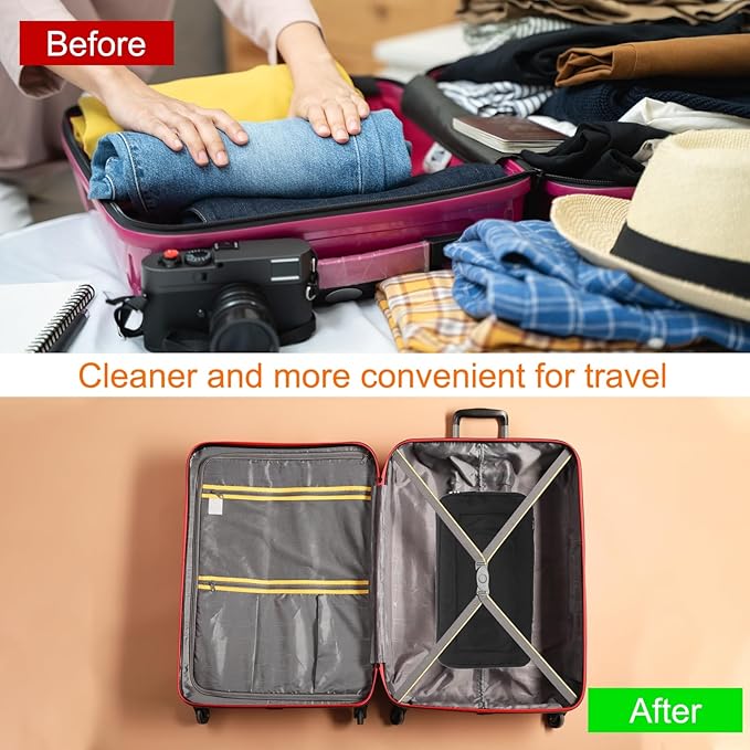 HARFINGTON Compression Packing Cube for Suitcases 34x26x13cm Lightweight Luggage Organizers Bag Travel Essentials Compression Bags for Carry on Suitcases, Black