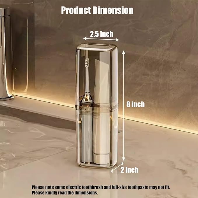 2Pcs Toothbrush Cup Toothbrush Travel Case, Travel Toothbrush Holder Case with Cover Portable Multifunctional Toothbrush Cover, Suitable for Travel Business Camping Bathroom School or Daily Uses