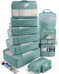 Veken 10 Set Packing Cubes for Travel Essentials, Suitcase Organizer Bags in 4 Sizes, Carry-On Luggage Accessories with Large Laundry Bag & Passport Holder, Must-Have for Airplane, Road Trip & Camping