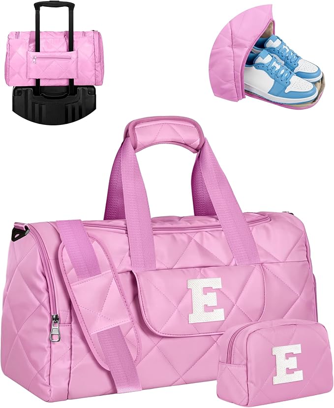 Elilier Dance Bag, Birthday Gifts for 8 9 10 11 12 13 14 15 16 Year Old Girls, Kids Duffle Bag, Cheer Gymnastics Bag with Makeup Bag, Girls Trips Gifts Favors, Gift for Teen Girl