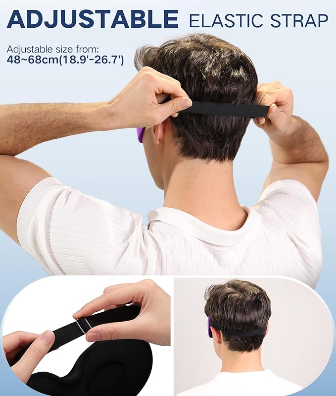 Sleep Mask for Women Men - Eye Masks for Side Sleepers, 3D Contoured Night Blindfold 100% Blockout Pressure-Free, Soft Lightweight Breathable Eye Cover Shade Sleeping for Airplane, Travel, Nap
