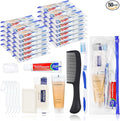 Pack of 50 Hygiene Kit, Hygiene Kit Bulk, Individually Packed, Travel Hygiene Kit with Toothbrush, Toothpaste, Comb, Shampoo, Soap and Floss Picks, Home, Suitable for Hotel, Camping, Travel