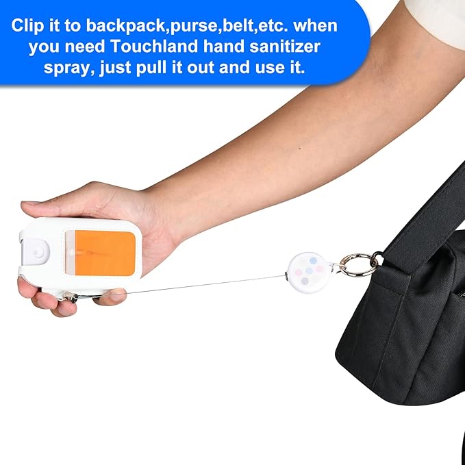 Beautyflier PU Holder Sleeve for Touchland Power Mist and Glow Mist 1FL OZ Hand Sanitizer Spray, Protective Case with Keychain and Telescoping Ring, Perfectly for Travel, Sleeve Only