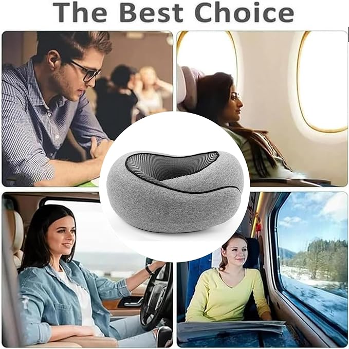 Travel Neck Pillows for Airplanes 2026 New Travel Pillow Neck Travel Pillow Memory Foam Airplane Pillow for Offices and Cars(Dark Blue)