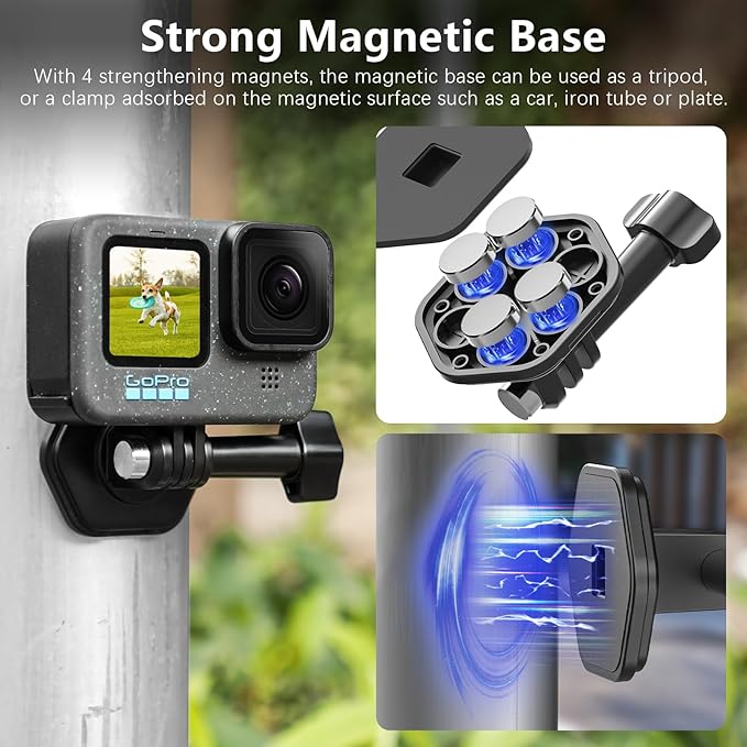 AMAZEAR Magnetic Neck Holder for DJI OSMO Pocket 4/3 Action 6 Insta 360 X5 Camera Accessory, Comfortable Hands-Free Chest Mount First-Personal POV VLOG, for Go-Pro, for Xtra Edge Muse