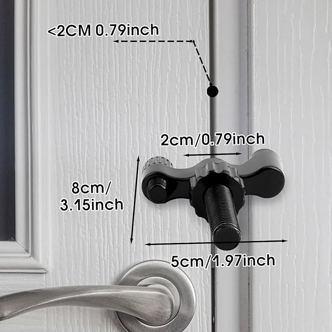 Portable Door Lock for Travel Security, Heavy Duty Metal Hotel Privacy Device for Solo Travelers, Safety Essential for Home, Apartment and Dorm, Black