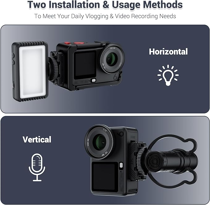 JJC Osmo Action 6 Cold Shoe Expansion Kit for DJI Osmo Action 6 / Nano Accessories, Quick-Release Cold Shoe Extension Adapter Ports Compatible with Action6, Heavy Duty Nylon Hot Shoe Mount Base