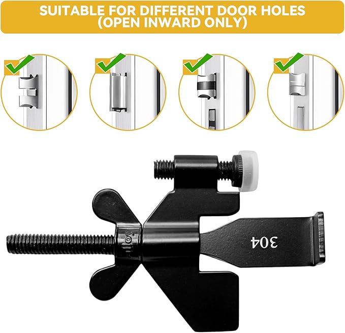 Black Portable Door Lock Home Security Door Locker Travel Lockdown Locks for Additional Safety and Privacy Perfect for Traveling Hotel Home Apartment College