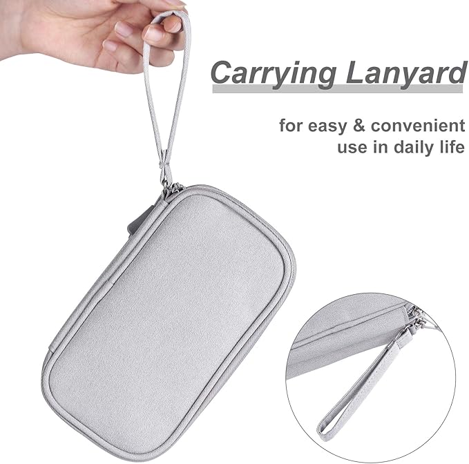 Bevegekos Electronics Accessories Organizer Pouch Bag, Designed for Power Adapter/Charger/Cables/Mouse, for Travel (Light Grey)