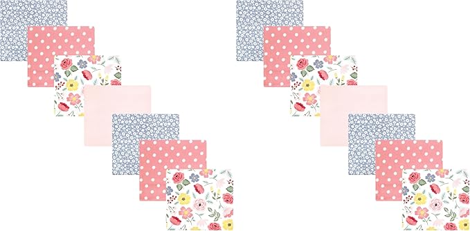 Hudson Baby Unisex Baby Cotton Flannel Receiving Blankets Bundle, Modern Botanical, One Size (Pack of 2)