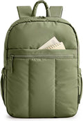 BAGSMART Backpack for Women, Travel Backpack with Large Side Pocket, 15.6 Inch Work College Backpack Purse, Waterproof Business Teacher Laptop Bag, Green
