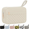 Vankor Travel Toiletry Bag for Women with Hanging Hook, Waterproof TSA Approved Cometic Toiletry Bag Organizers Leakproof Make up Bags for Women Beige