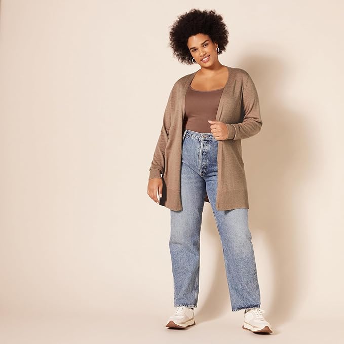 Amazon Essentials Women's Lightweight Long Sleeve Open-Front Cardigan Sweater (Available in Plus Size)