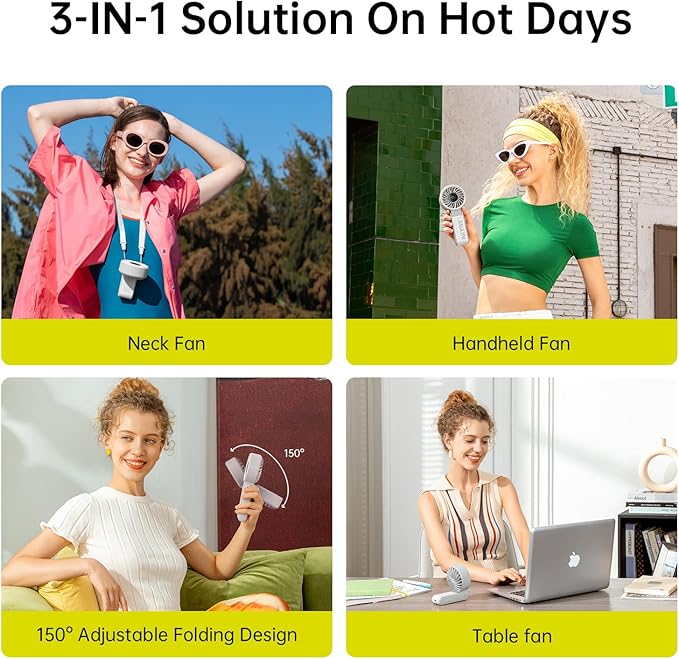 JISULIFE Handheld Fan Life7 – Ultimate Flexibility: Wide & Strong Airflow, 19.5H Max Cooling, 5000mAh Rechargeable, 5-Speed, LED Display, 3 IN 1 Portable Fan for Travel, Concerts, Sports Events(Grey)
