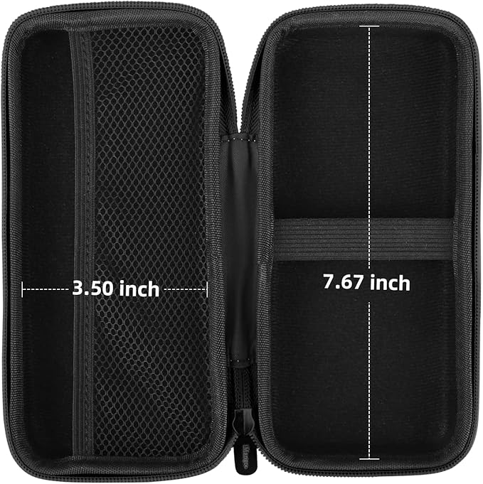 iMangoo Travel Essential Electronics Organizer Pouch Charger Case, Shockproof Dual Zipper Power Bank Cables Tech Accessories Purse, Men & Women Travel Must Have Storage Bag, 8.5x4.5x2 inch Fiber Black