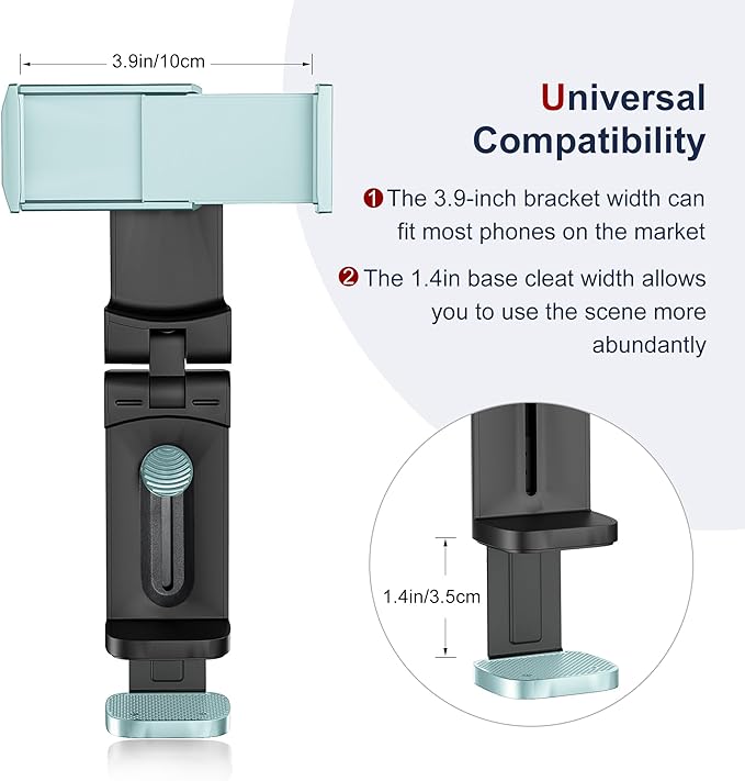 Universal Airplane Travel Phone Holder: Travel Essentials Phone Mount for Desk with Multi-Directional 360 Degree Rotation, Trip Accessories Must Haves Phone Holder for Flying, Table (Blue)