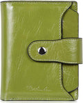 BOSTANTEN Women Leather Wallet RFID Blocking Small Bifold Zipper Pocket Wallet Card Case Purse with ID Window