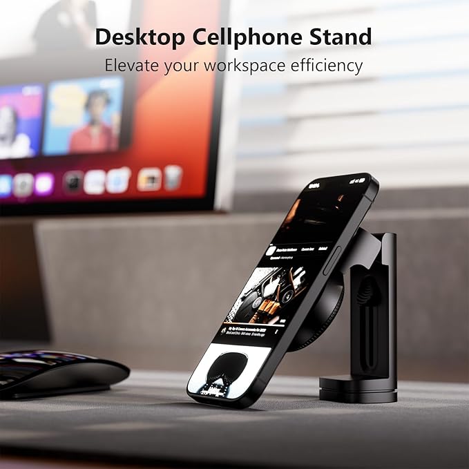 MiiKARE Airplane Travel Essentials Phone Holder, Universal Handsfree Phone Mount for Flying with 360 Degree Rotation, Accessory for Airplane, Travel Must Haves Phone Stand for Desk, Tray Table