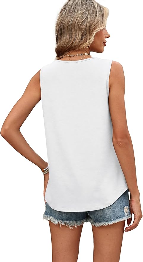 WIHOLL Tank Tops for Women Summer Outfits 2026 Crewneck Spring Casual Sleeveless Shirts Blouses Clothing