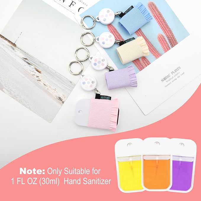 Beautyflier 4pcs Elastic Holder Sleeve for Touchland Power Mist Hand Sanitizer Spray, Cute Hand Sanitizer Holder for Gentle Mist, Glow Mist and Power Mist 1FL OZ, Best Gift for All Ages